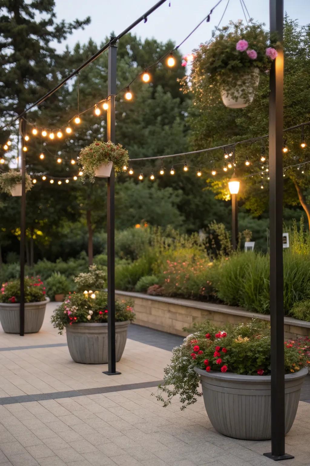Floating lights add a touch of magic to any outdoor setting.