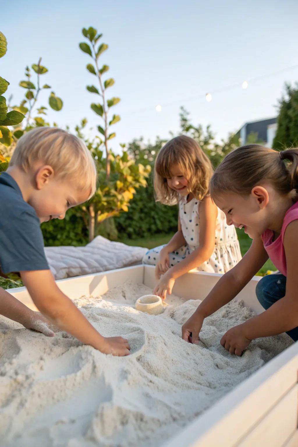 Moon sand introduces a new texture for kids to explore.