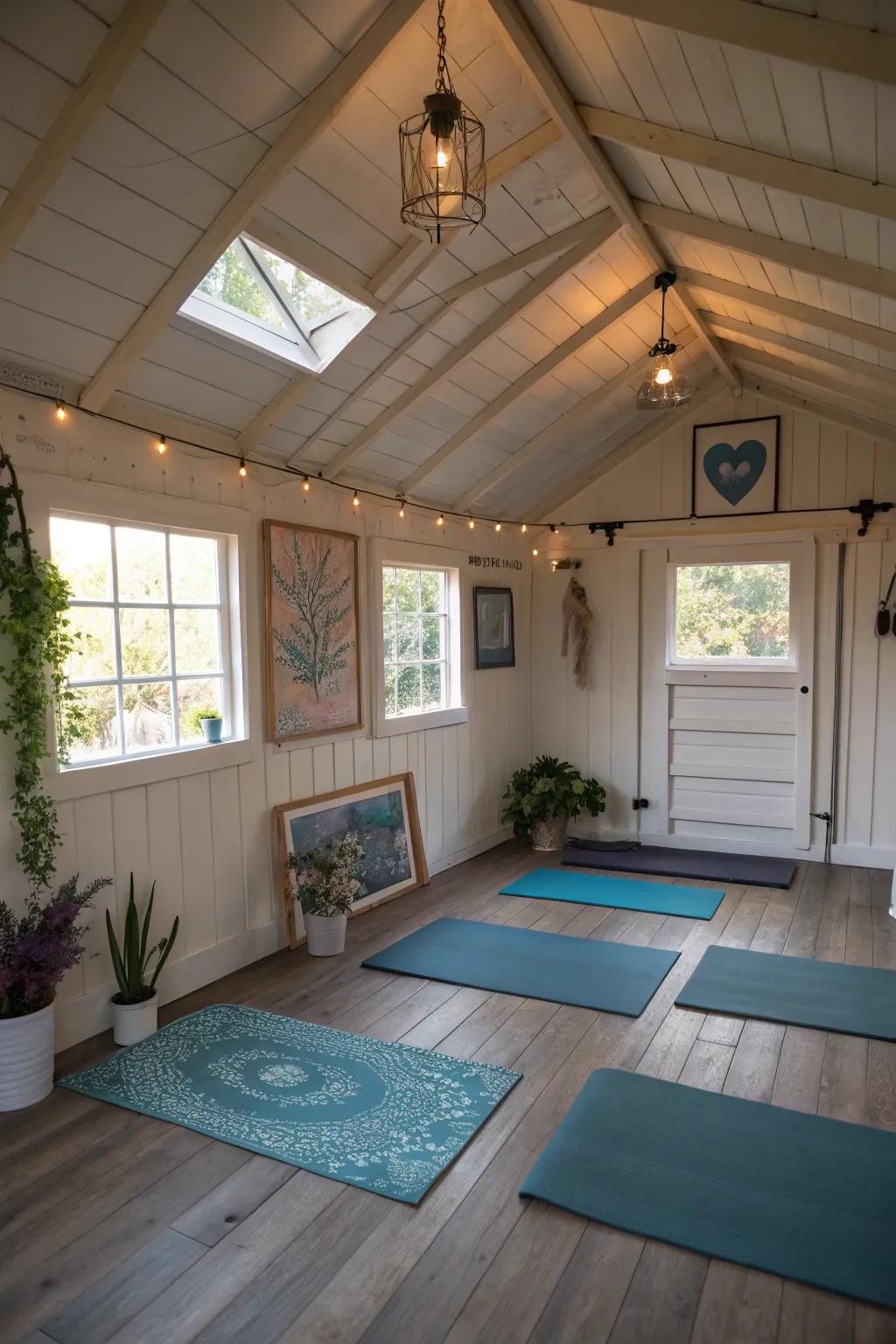 Find your zen in a tranquil yoga sanctuary.