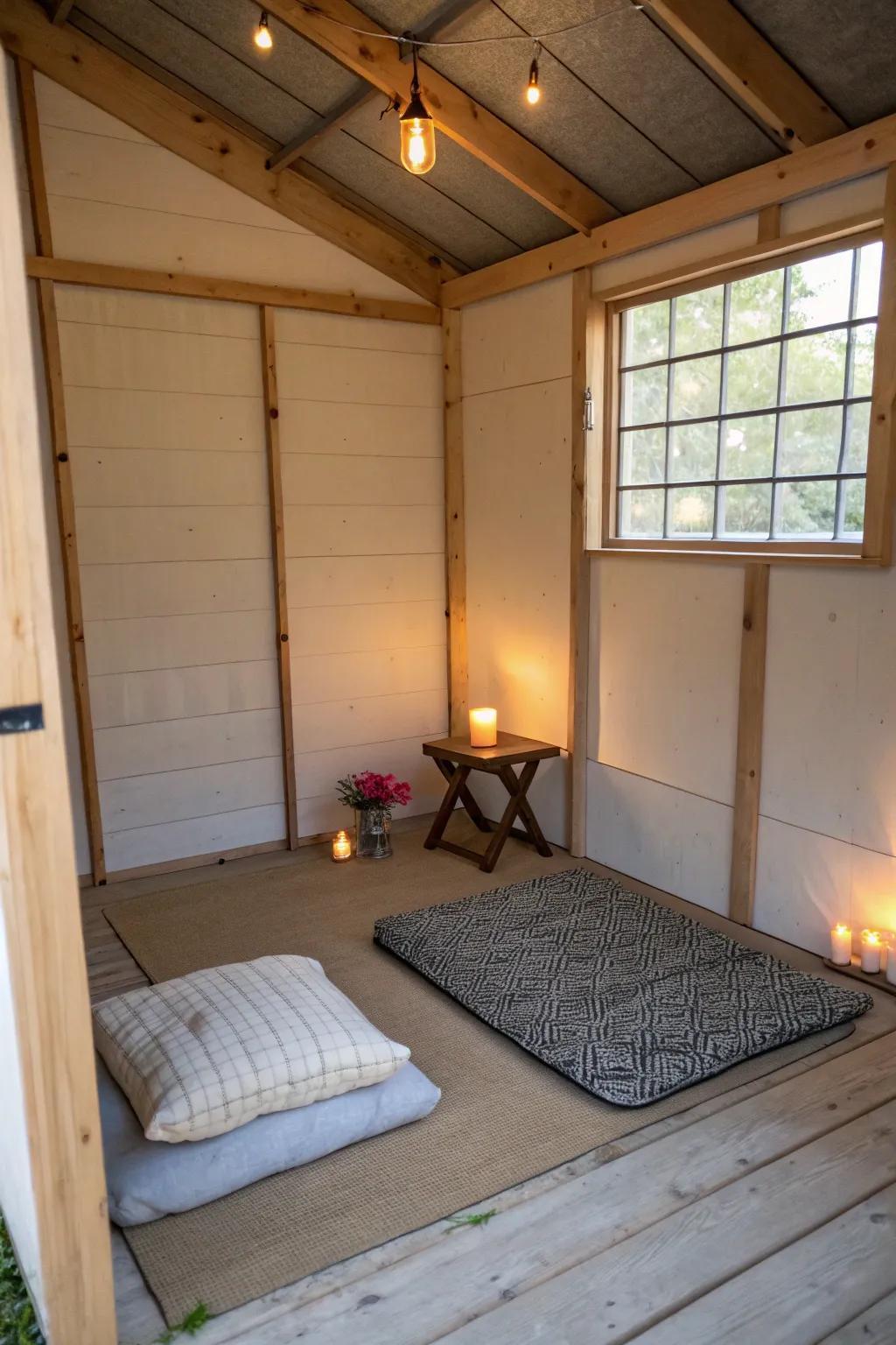 Find peace in a personalized meditation space.