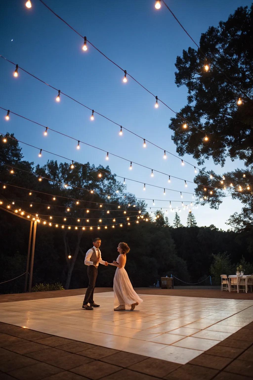 Dance the night away under a canopy of twinkling lights.