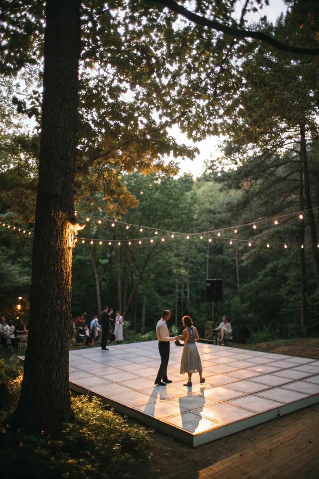 Dance in harmony with nature in a wooded setting.
