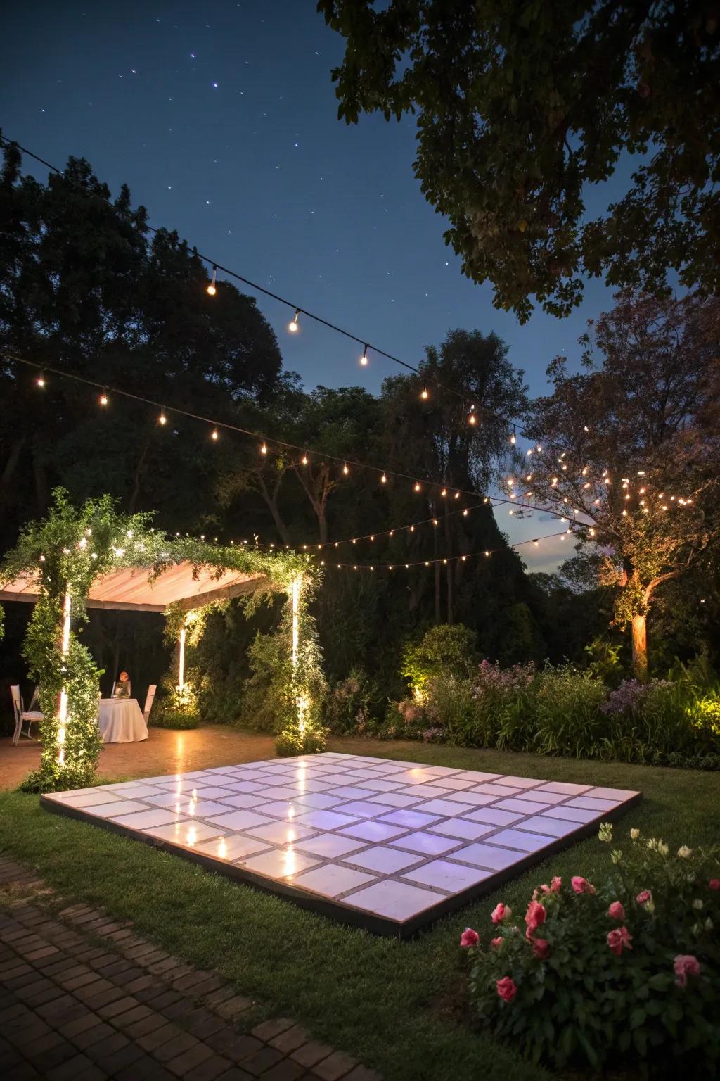 Define your dance area with illuminated edges.