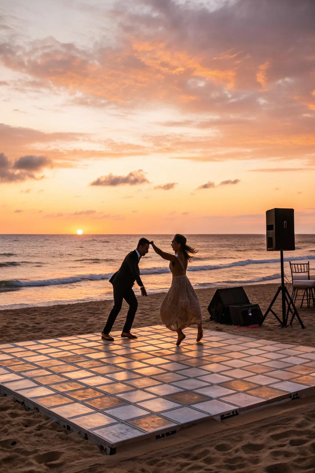 Embrace the beach vibe with a sand dance floor.