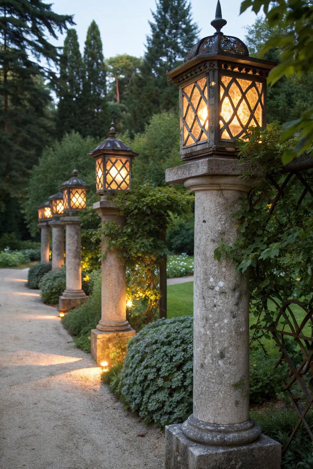 Classic lanterns bring timeless elegance to your outdoor space.