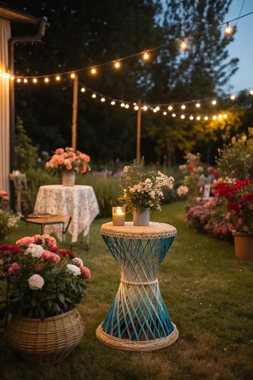 Ombre-painted rattan can transform ordinary furniture into a captivating art piece.