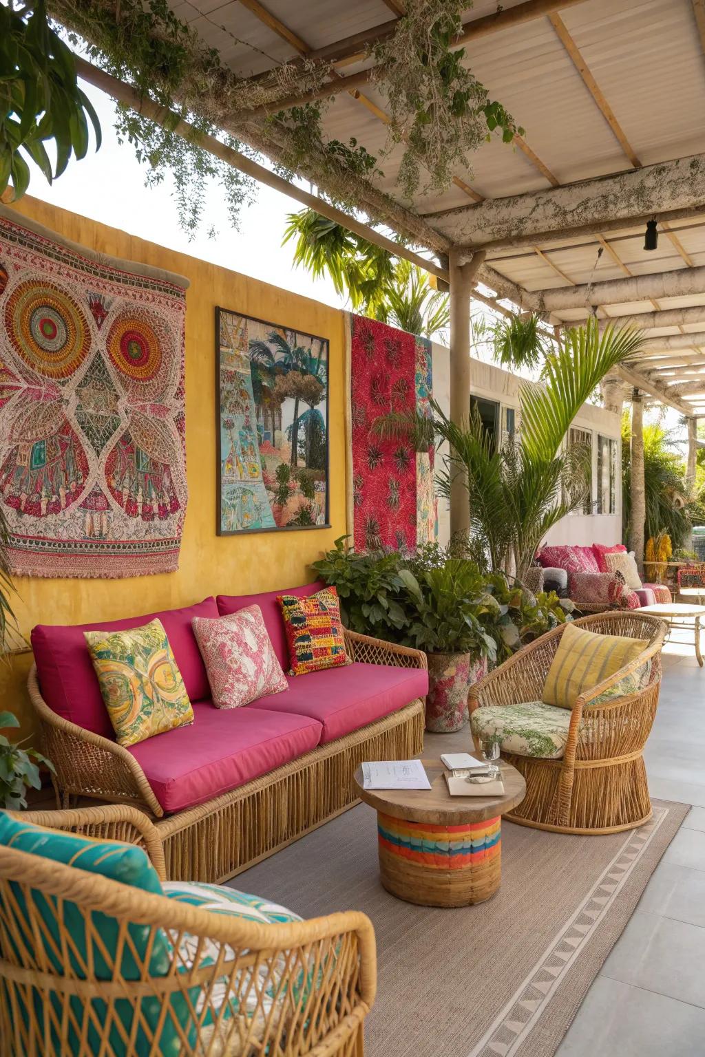 Tropical boho rattan infuses your space with playful, vacation-like energy.