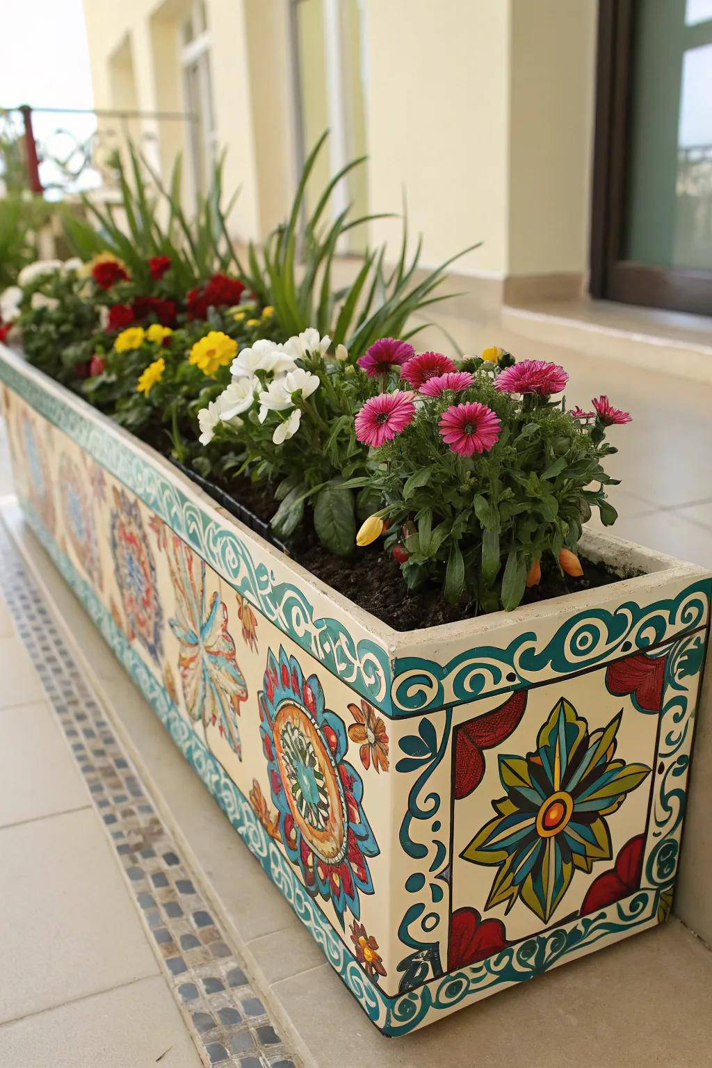 Artisan planter boxes add personal flair to your garden.