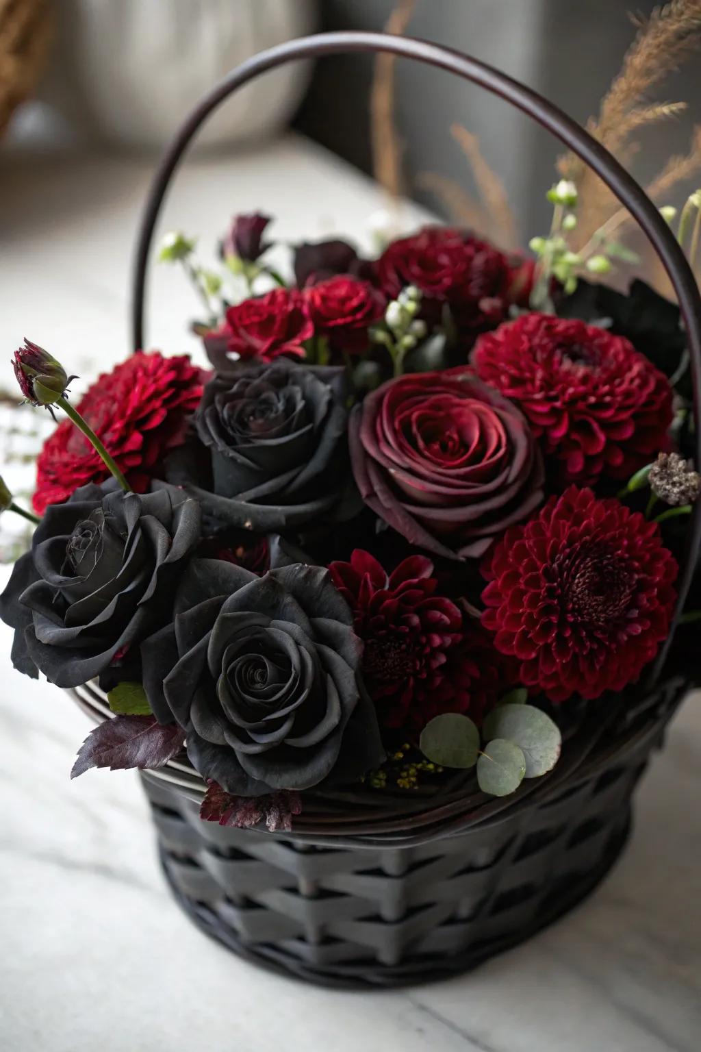 Gothic glamour with bold, dramatic blooms.