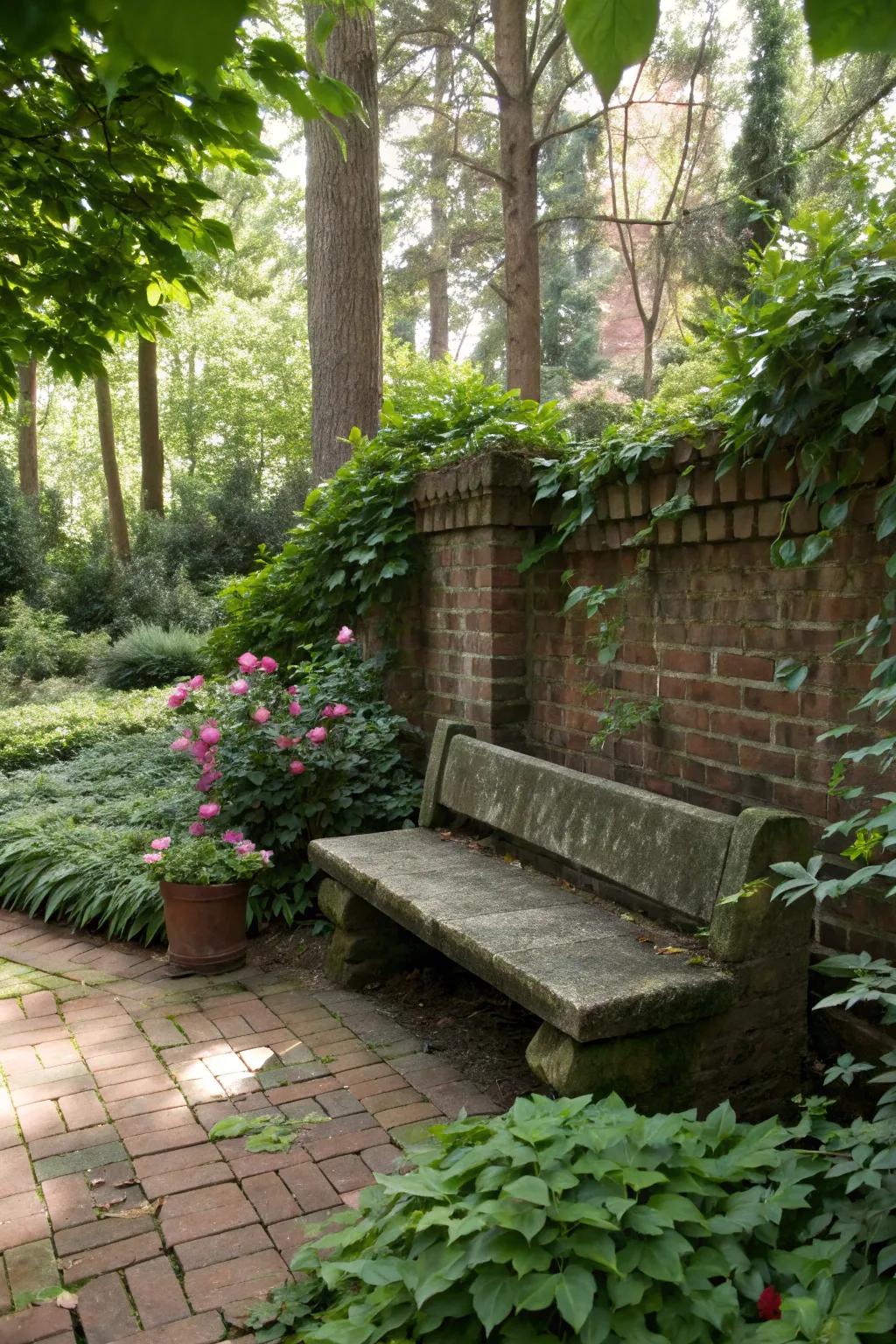 Relax in your garden with a handmade brick bench.