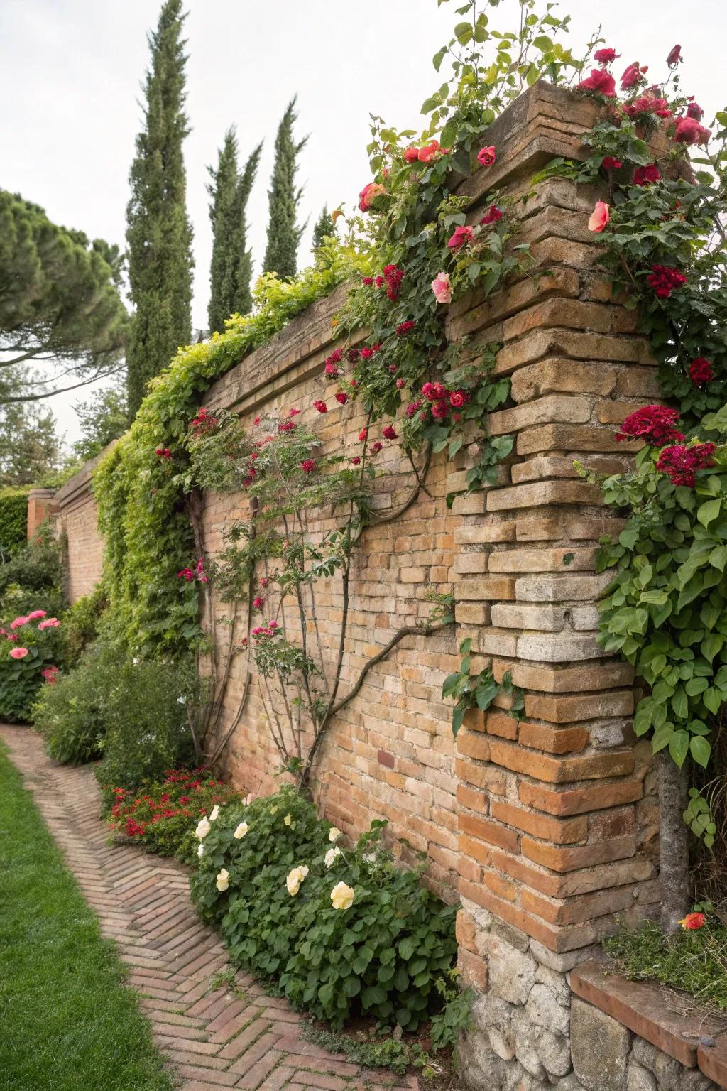 A brick wall can be both functional and beautiful.
