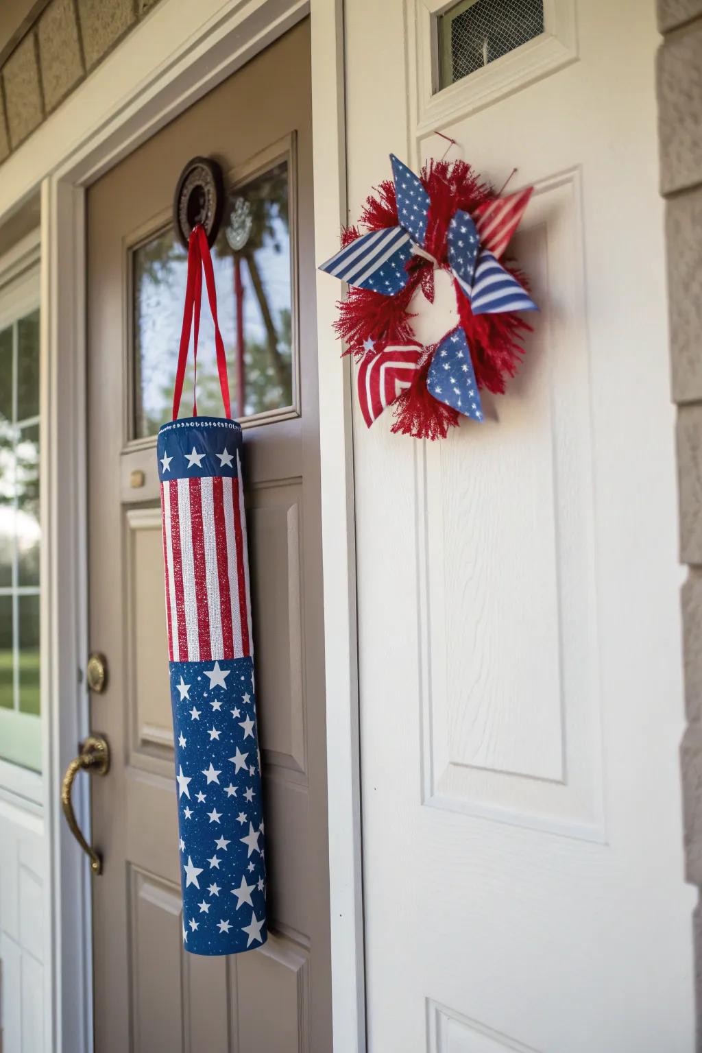 A firecracker door hanger adds a playful and explosive element to your decor.