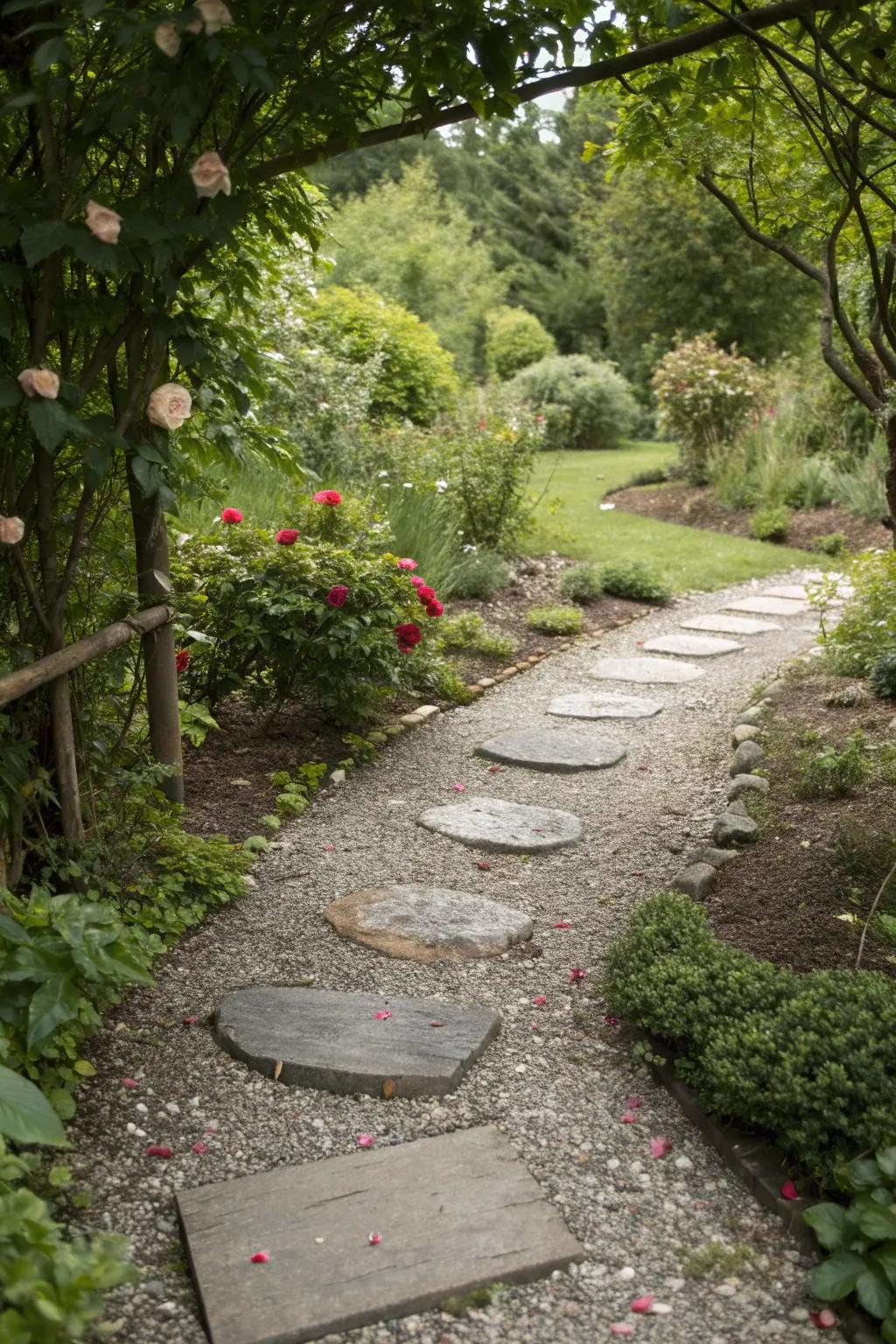A harmonious path with gravel and stone
