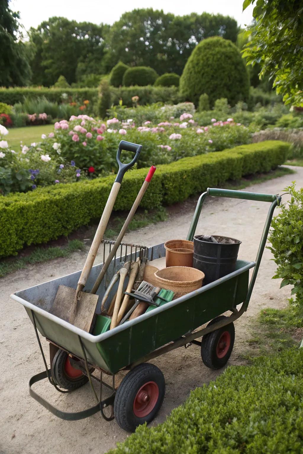 Add mobility to your storage with a rolling tool cart.