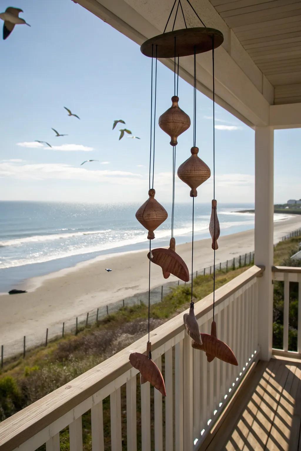 Bring the ocean to your home with fish-shaped clay wind chimes.