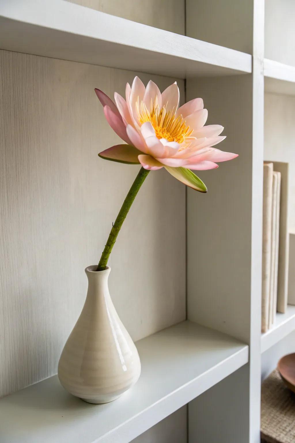 A single bloom in a bud vase for a minimalist and elegant touch.