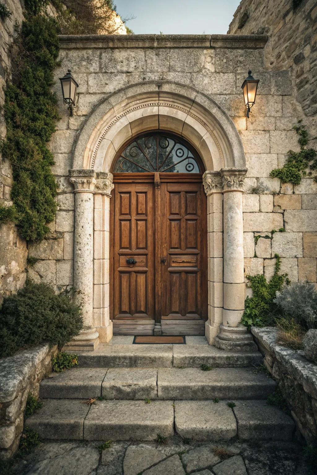 A classic arched stone doorway that stands the test of time.