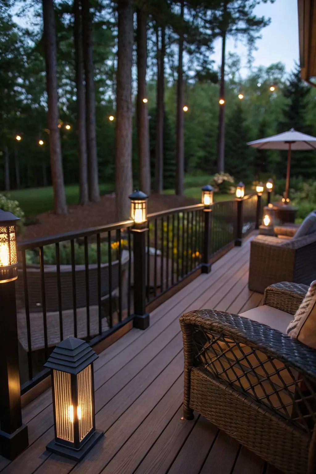 Dimmer switches allowing mood customization on the deck.