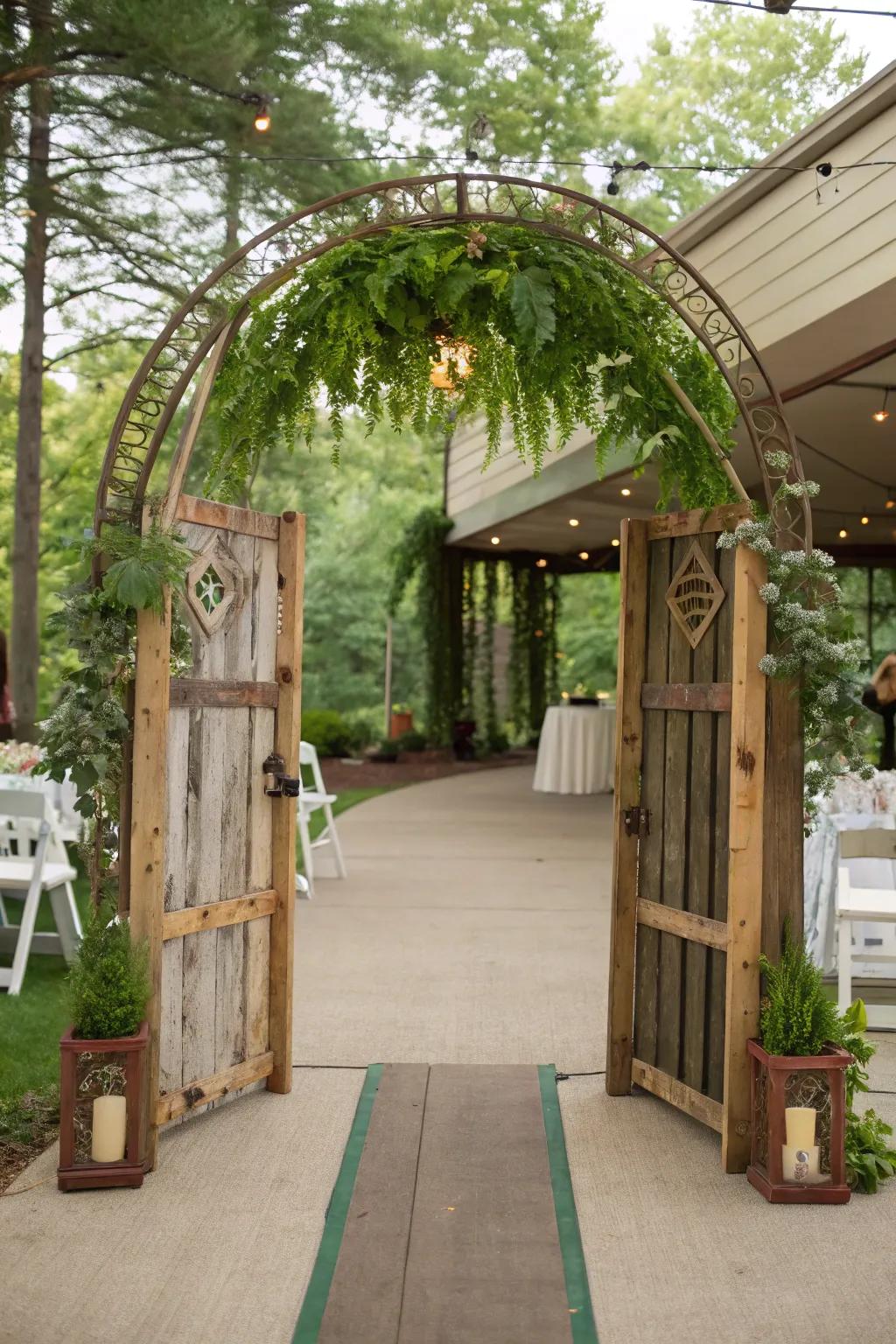 An eco-friendly arch highlights sustainability with style.