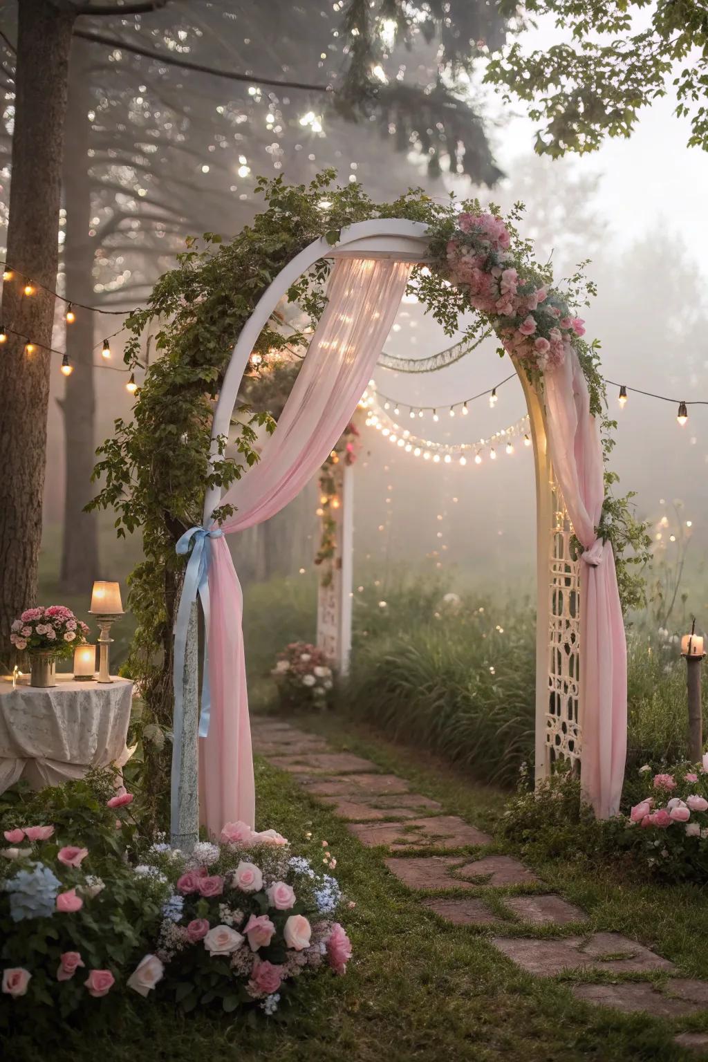A whimsical fairytale arch brings a dreamy and enchanting touch to any event.
