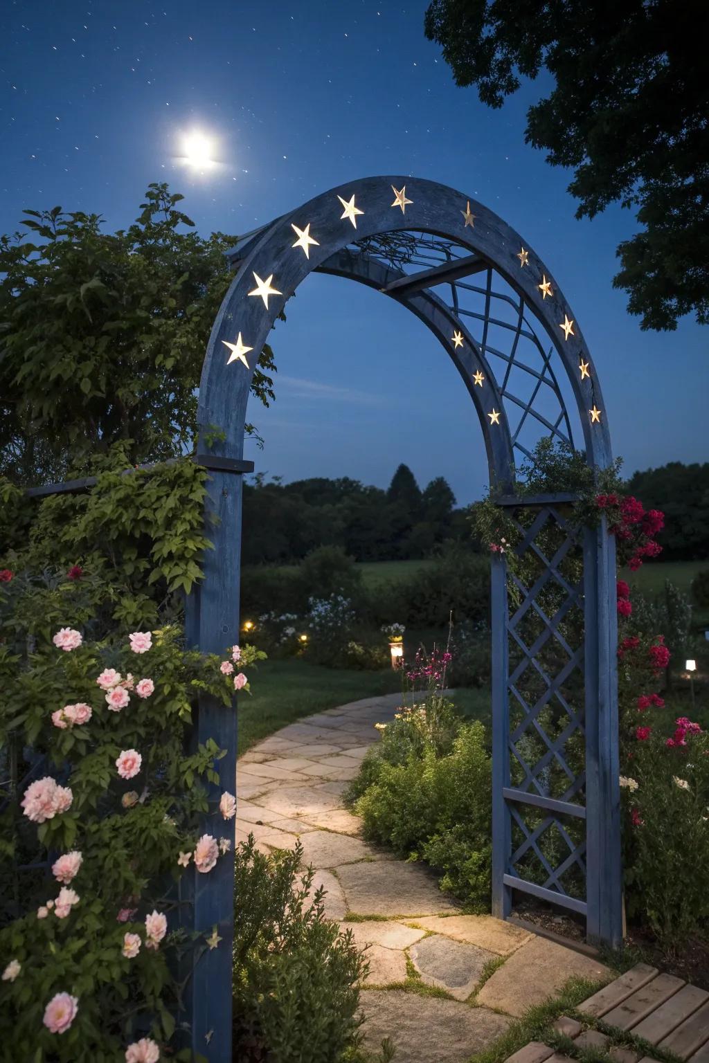 A starry night arch creates a mystical and captivating atmosphere.