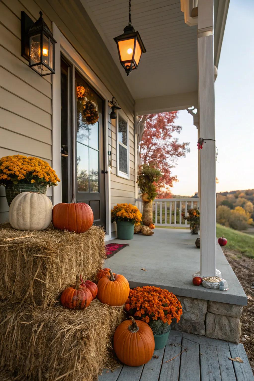 Hay bales bring rustic charm to your decor
