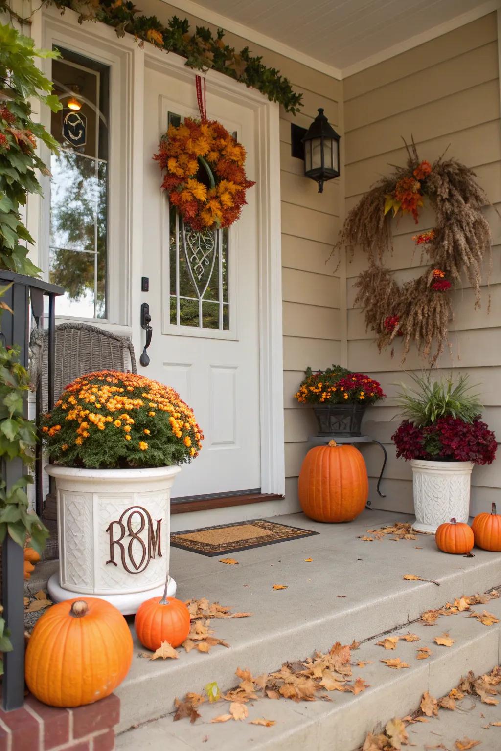 Monogrammed elements add a personal touch