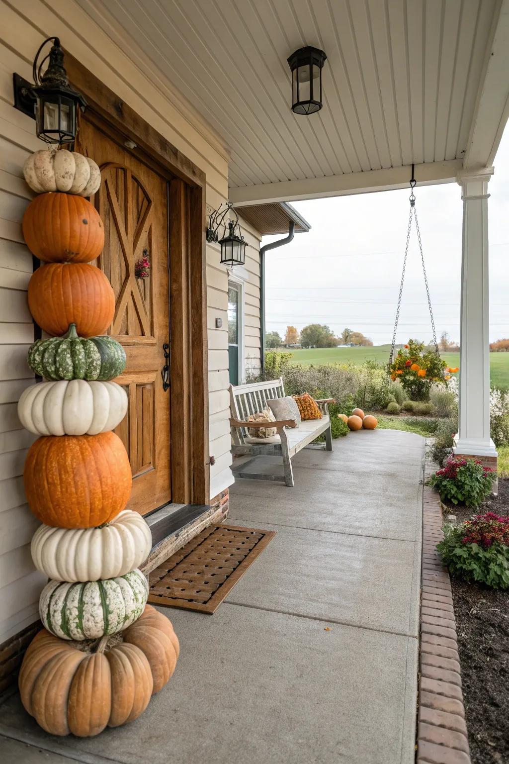 Pumpkin topiary makes a grand statement