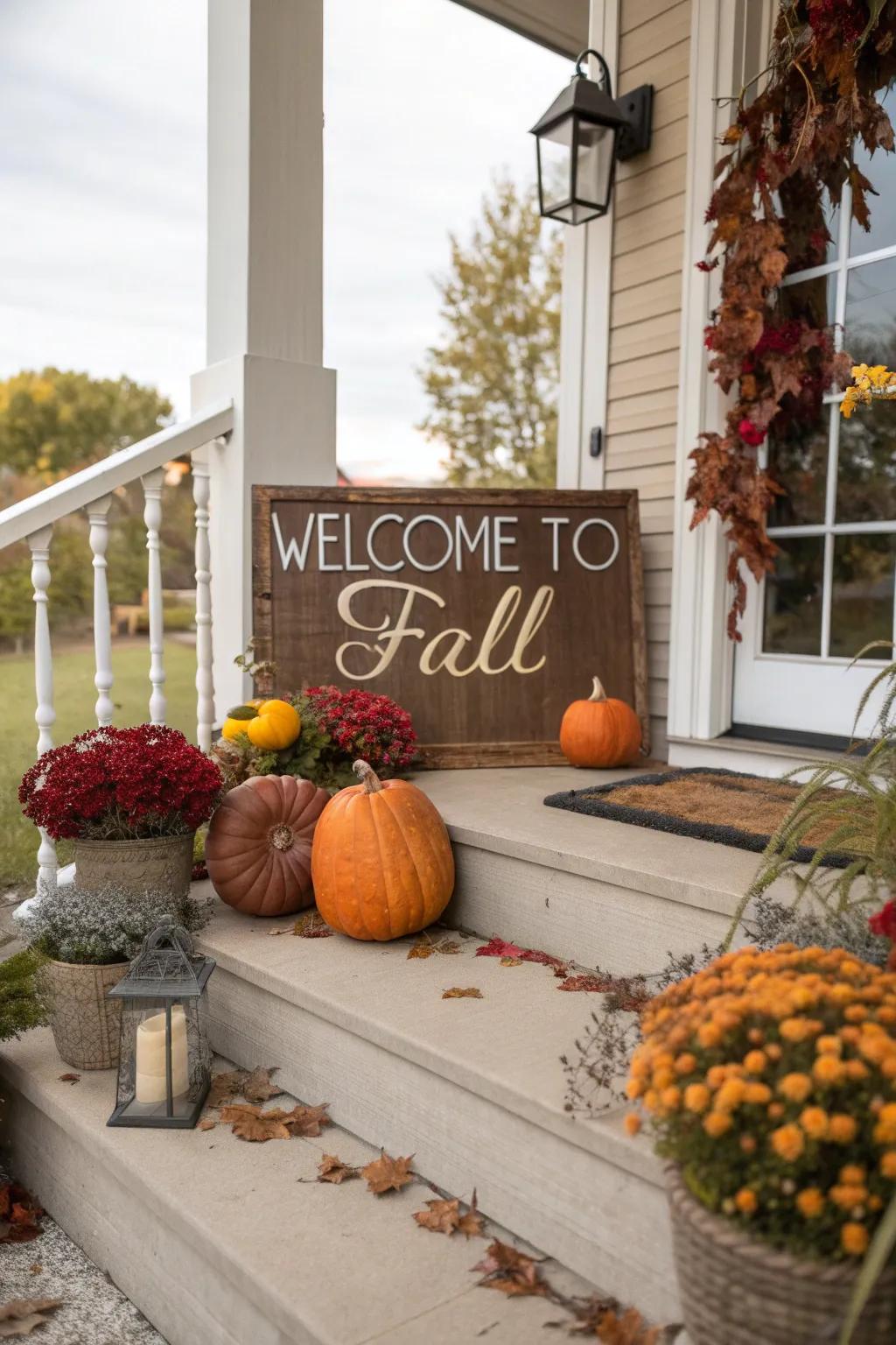 Seasonal signage offers a personal greeting