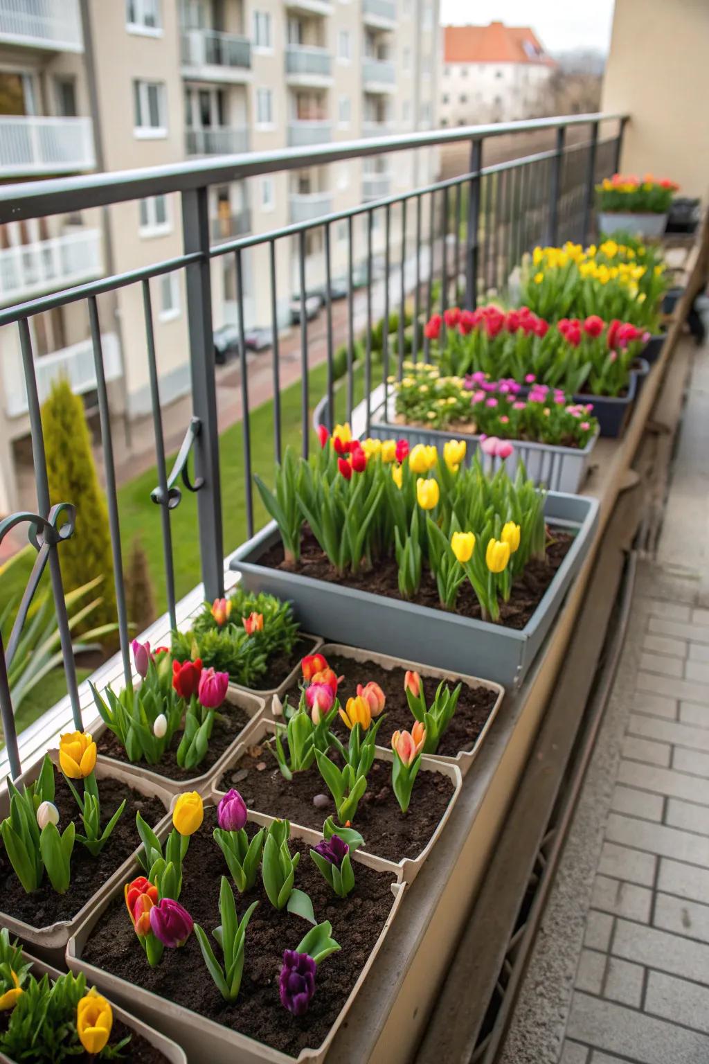Miniature tulip gardens for compact spaces.