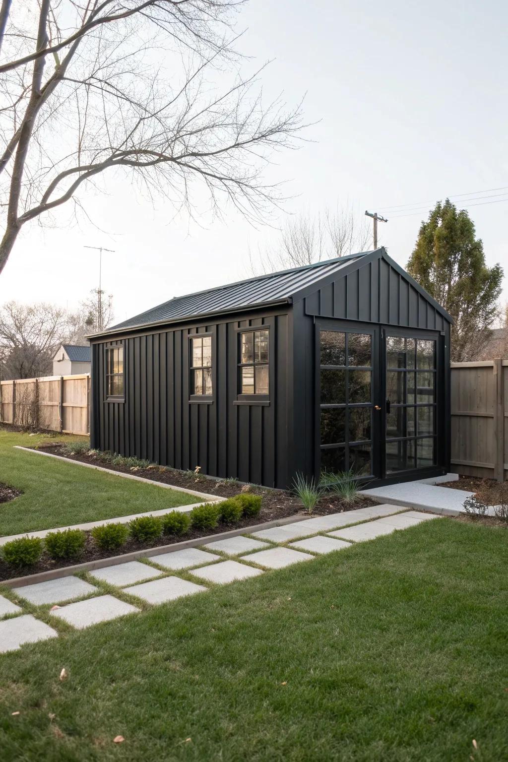 Industrial chic: a bold choice for the modern backyard.