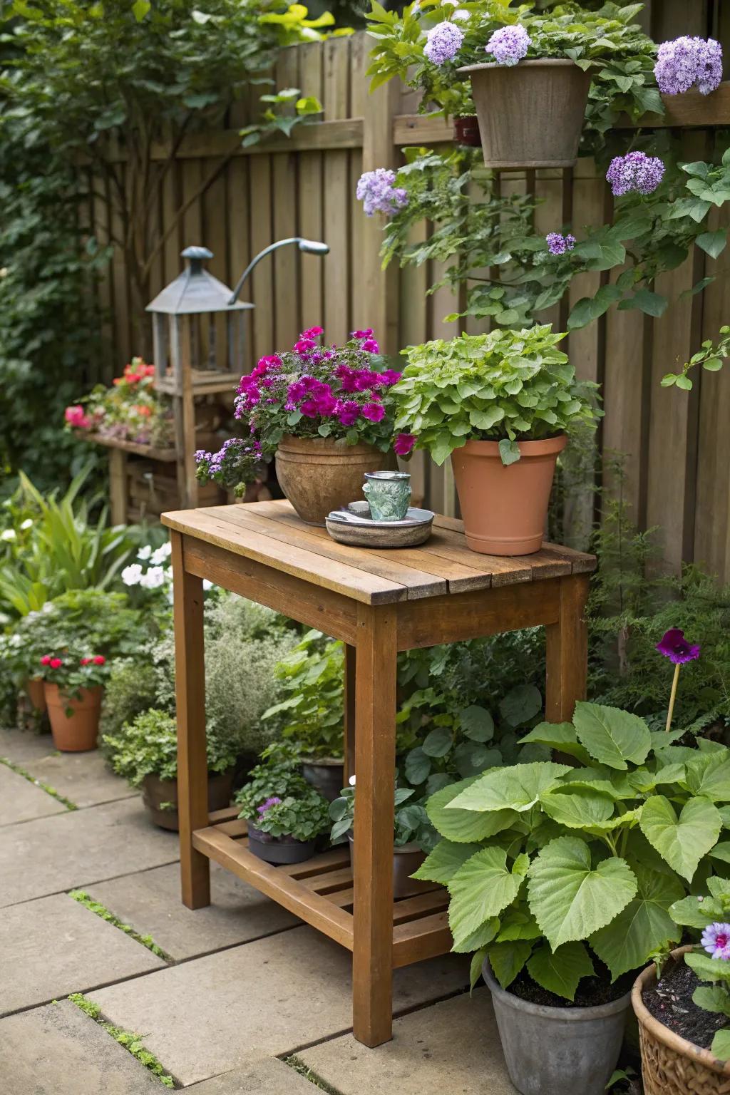 A mini garden on your side table brings nature closer.