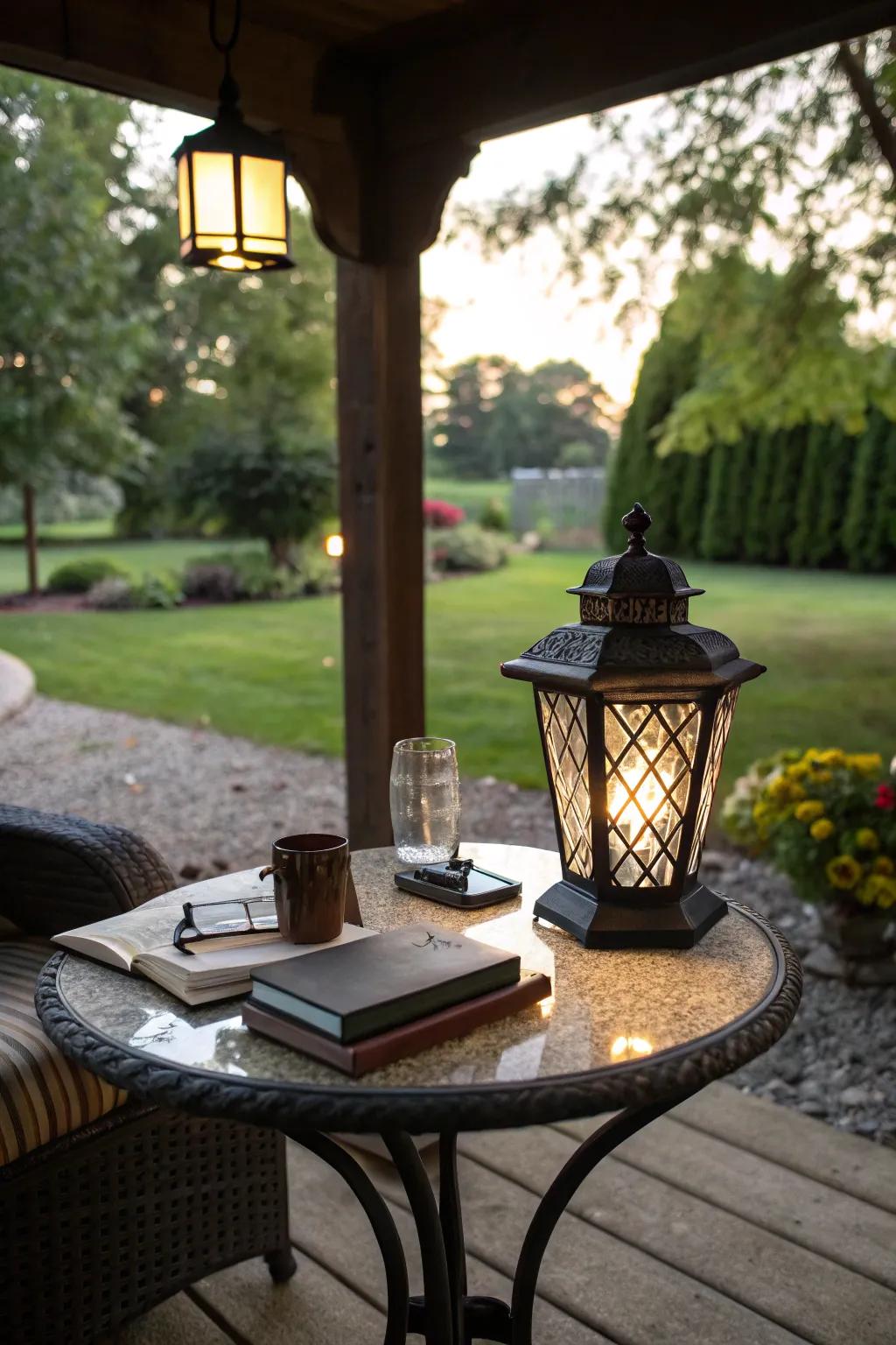 Lanterns add warmth and charm to your outdoor evenings.
