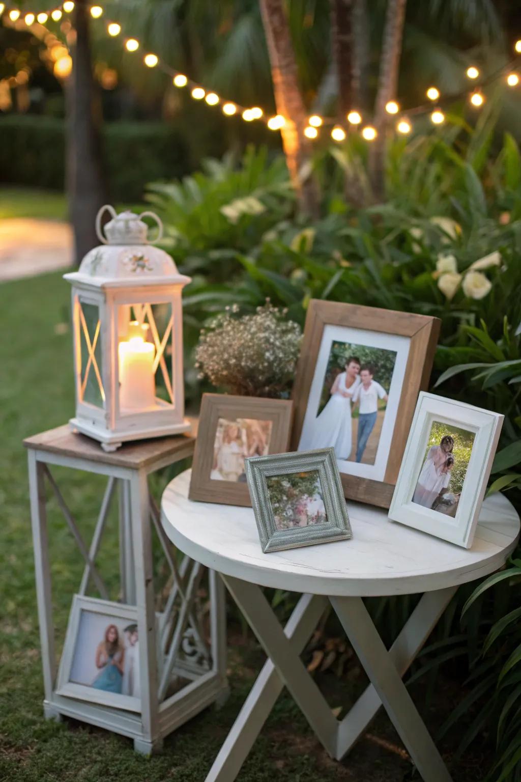 Photo frames make your outdoor space feel more personal.