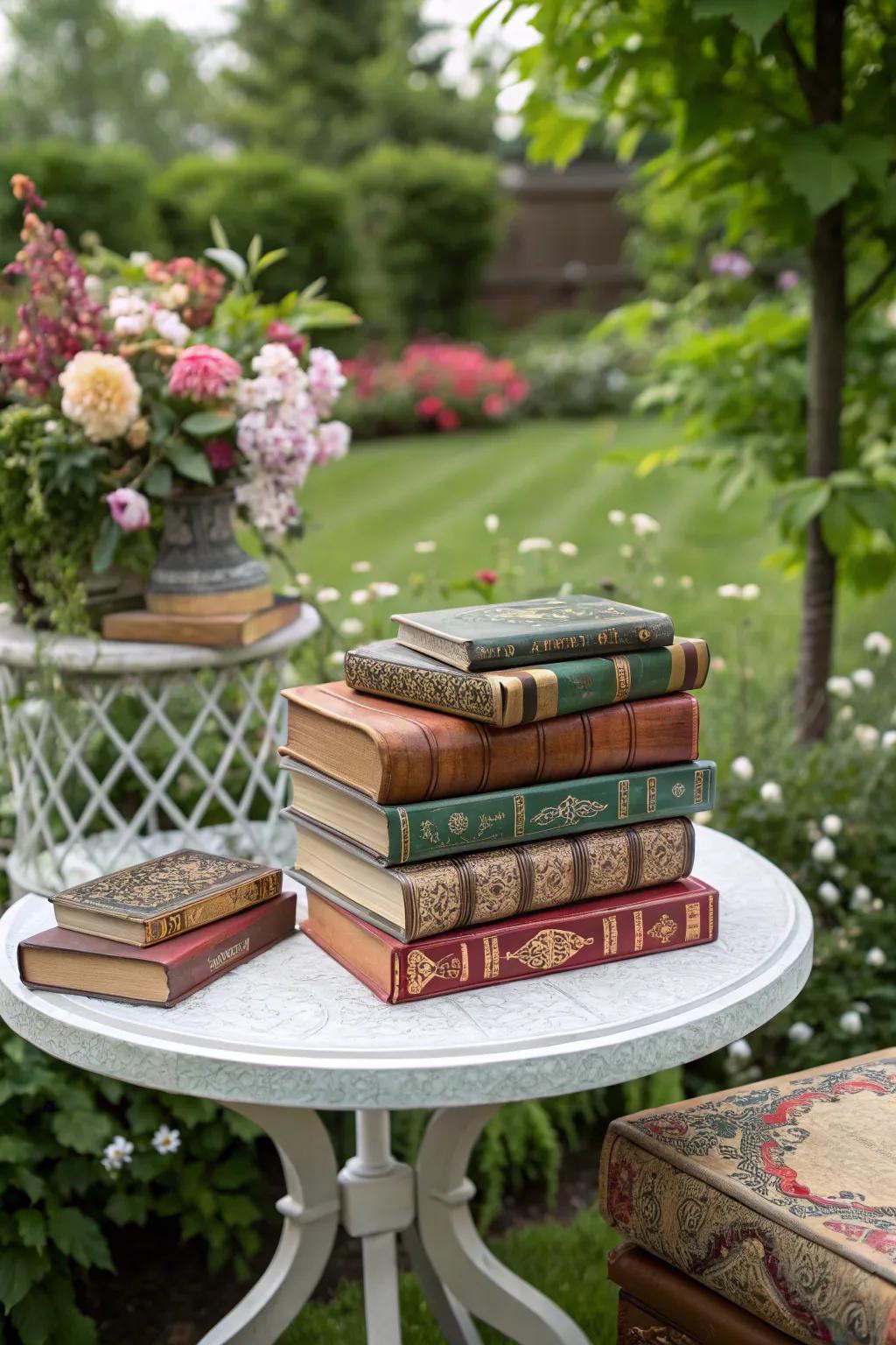 Books bring character and charm to your side table.