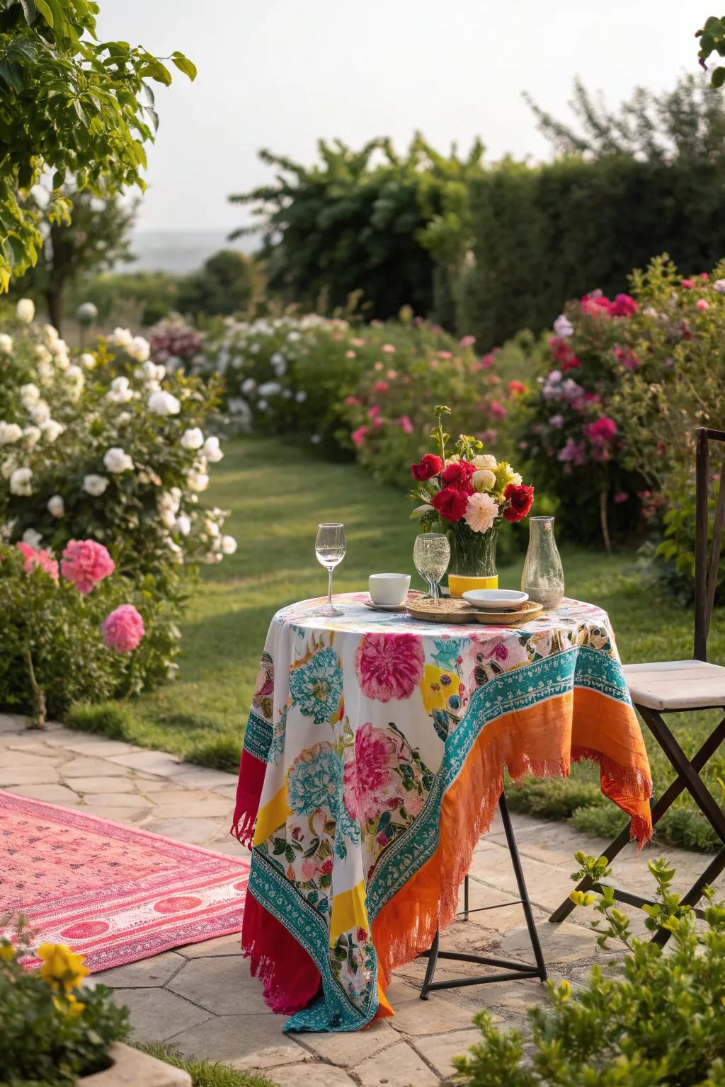 A table runner adds color and texture to your setup.
