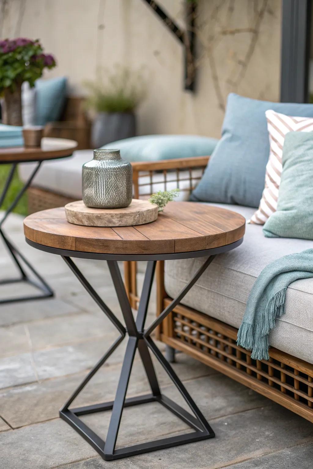 Mixing textures adds depth to your side table decor.