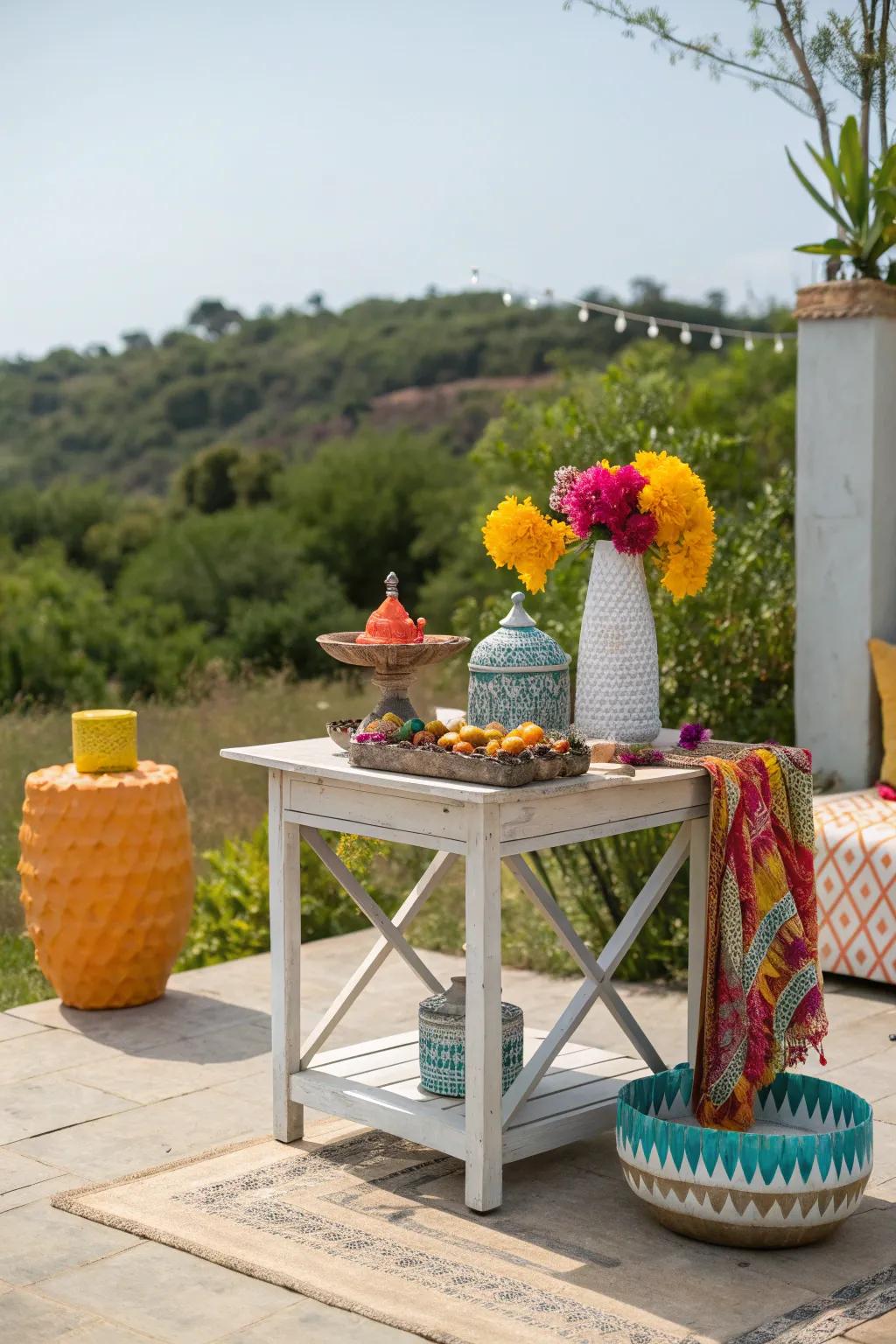 A pop of color can transform a simple setup into something stunning.