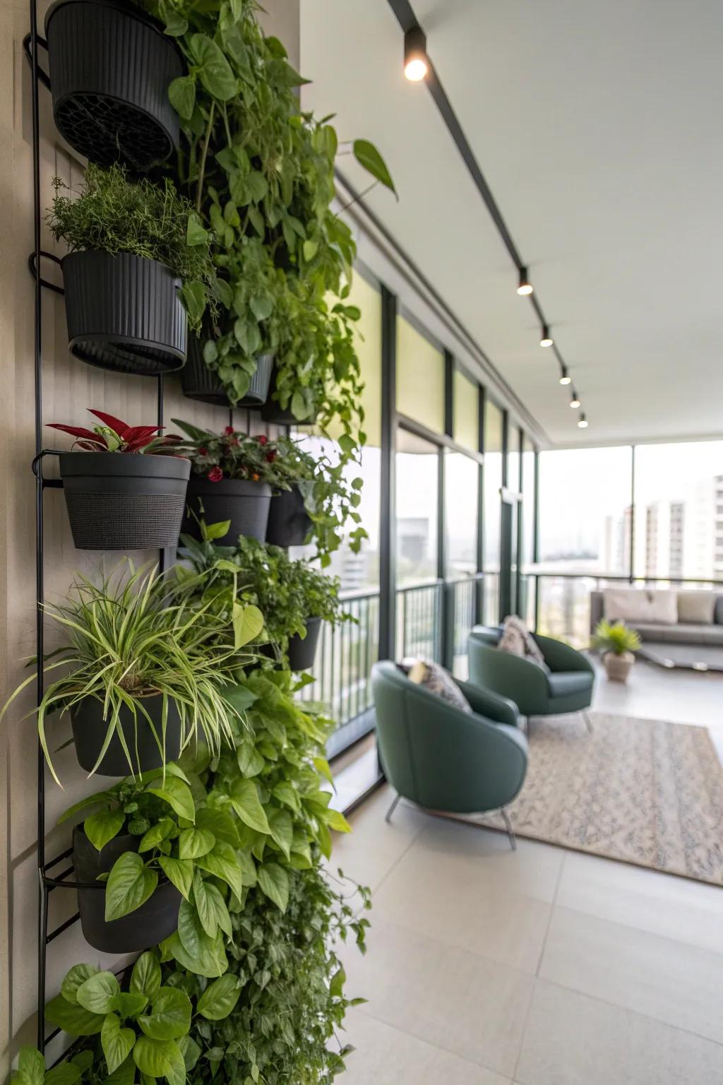 A plant wall makes a striking statement in any room.