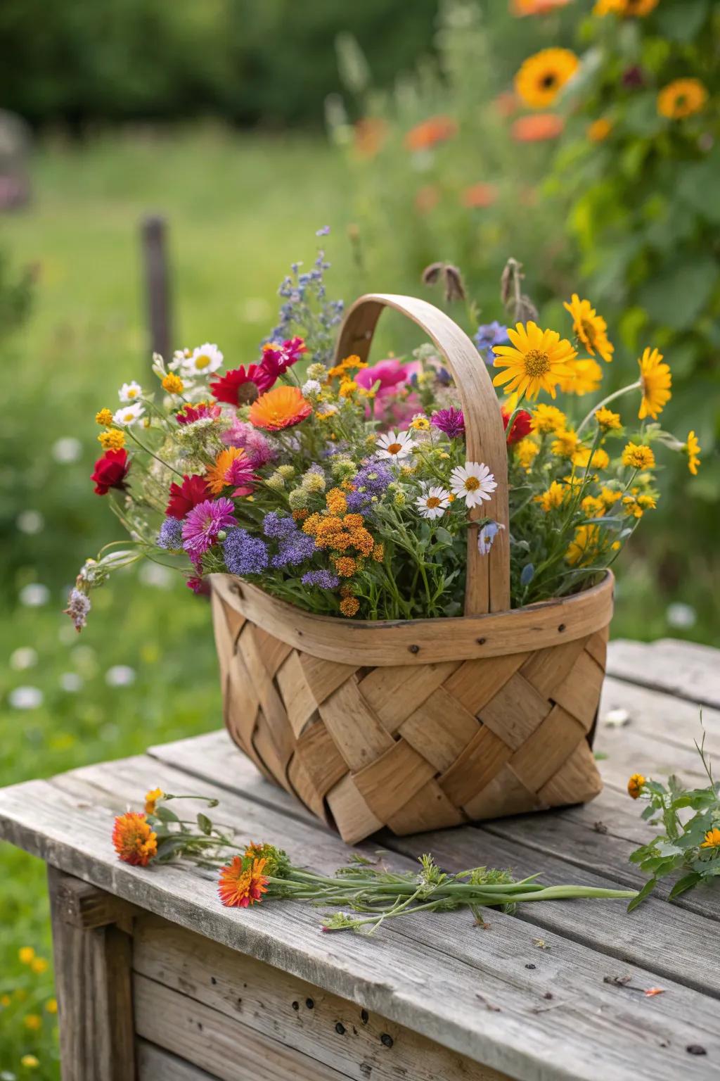 Creative flower holders add a unique touch to any gift.