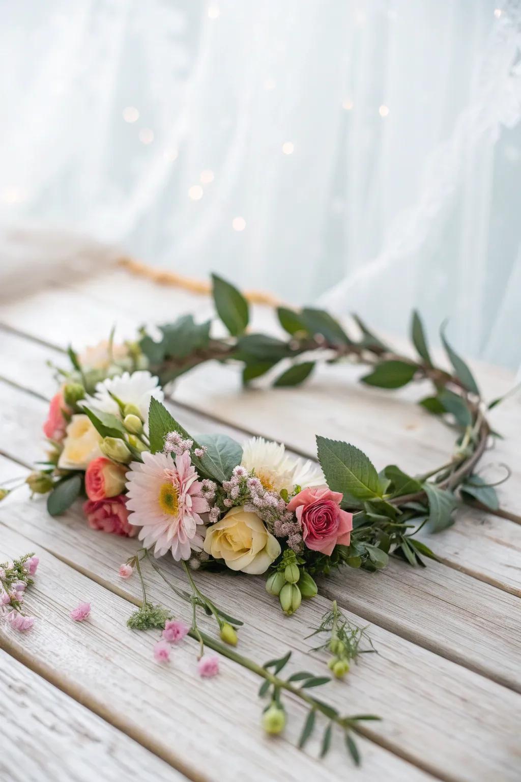 Flower crowns add a whimsical touch to any occasion.