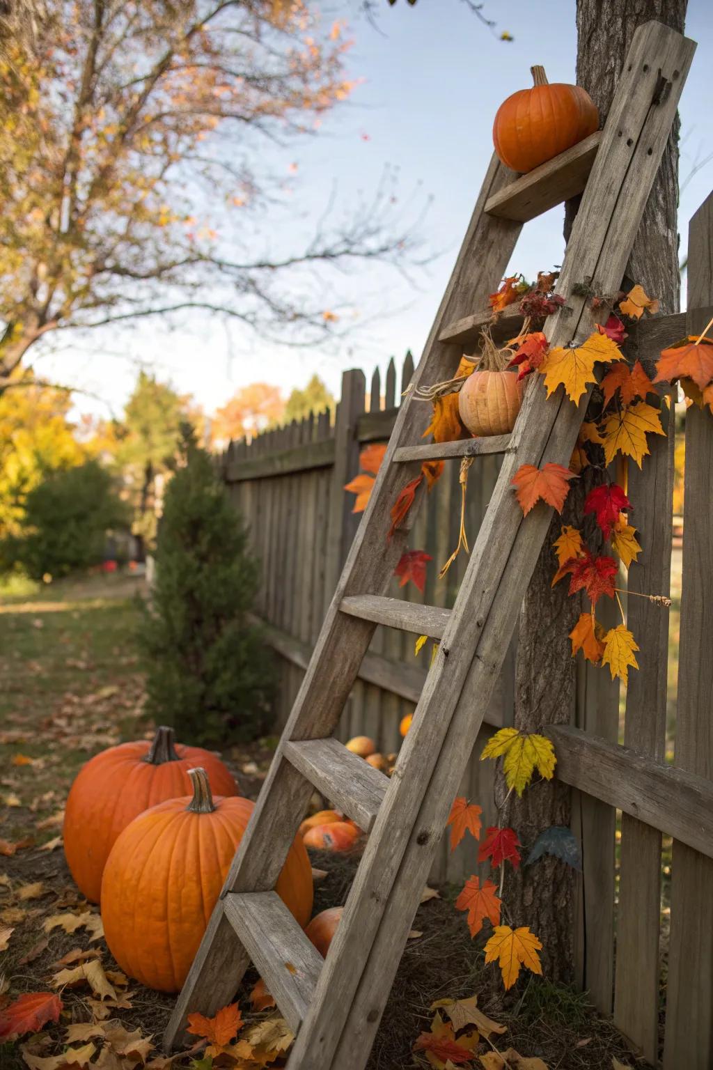Celebrate each season with a ladder decor stand.
