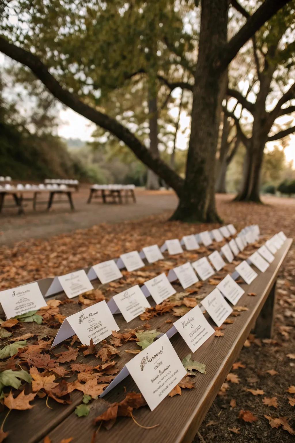 Personalized place cards add a special touch for guests.