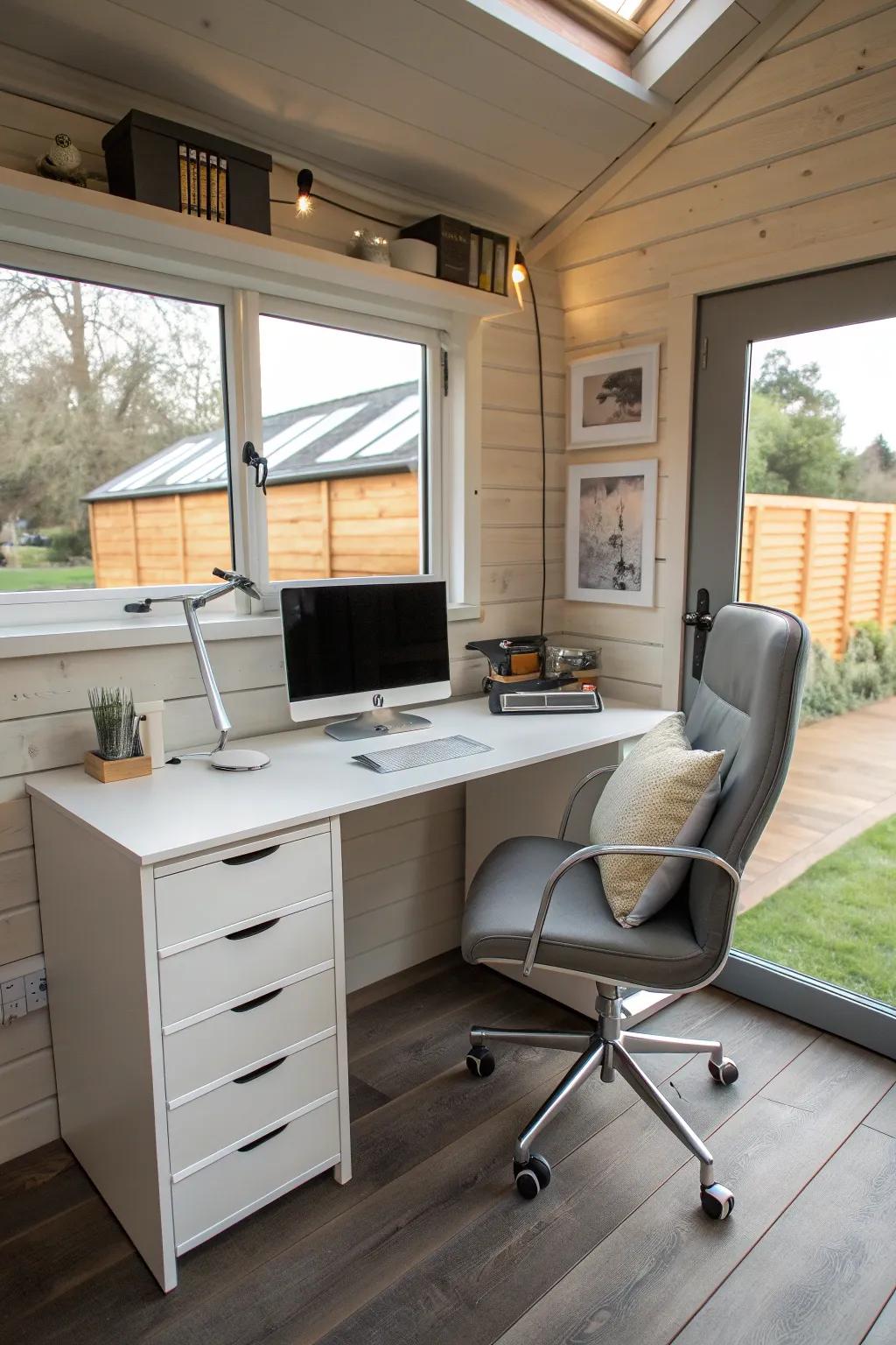 Functional furniture that maximizes space is key.