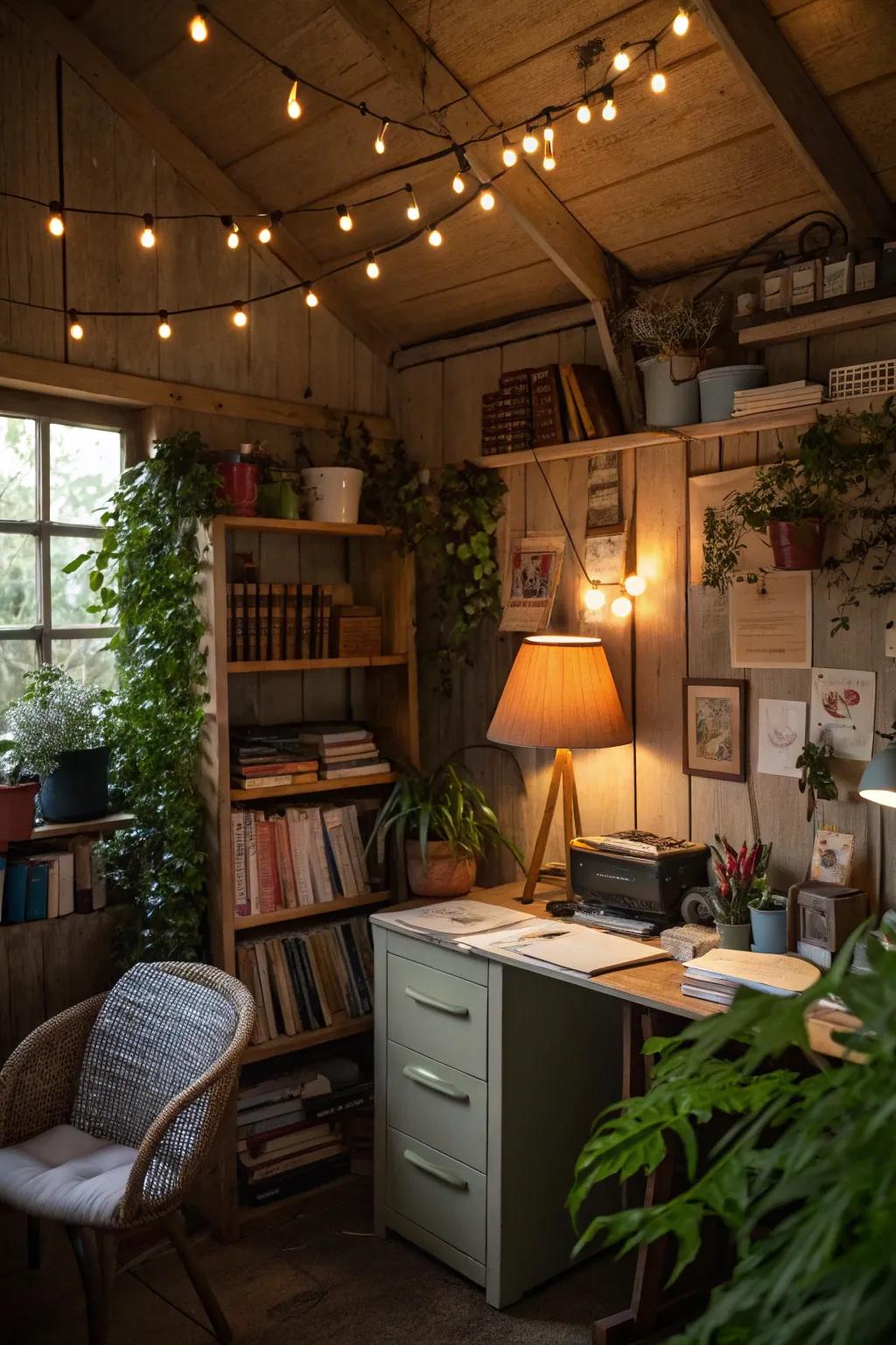 Mood lighting adds warmth and ambiance to your workspace.