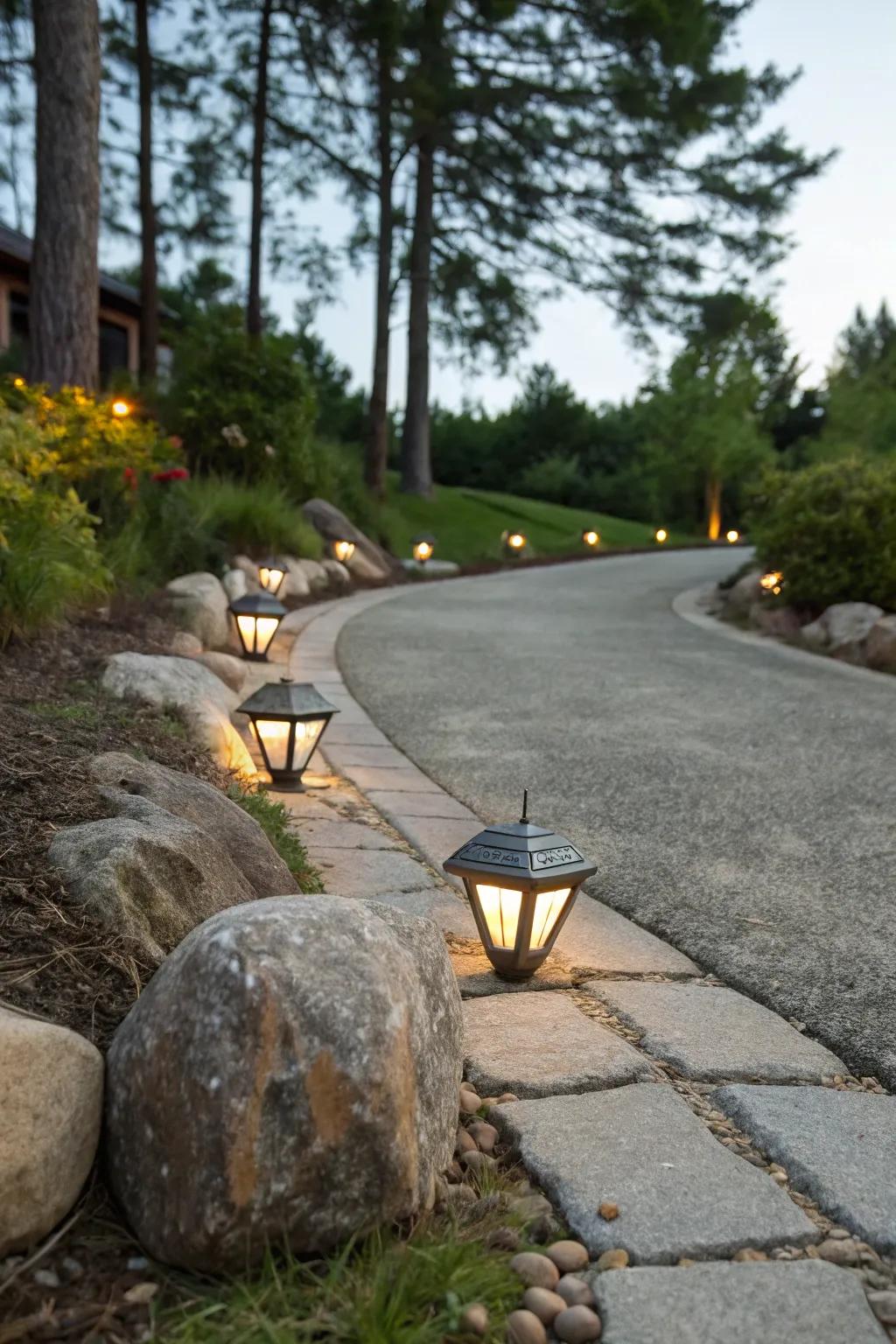 Stone-inspired lights blend seamlessly with nature.