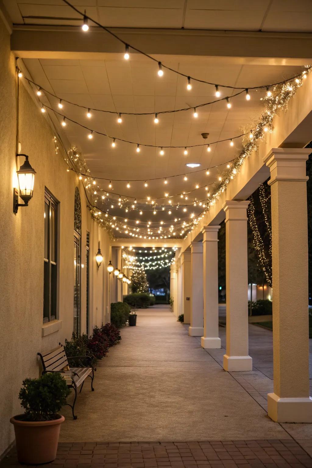 Party lights set the mood for fun.