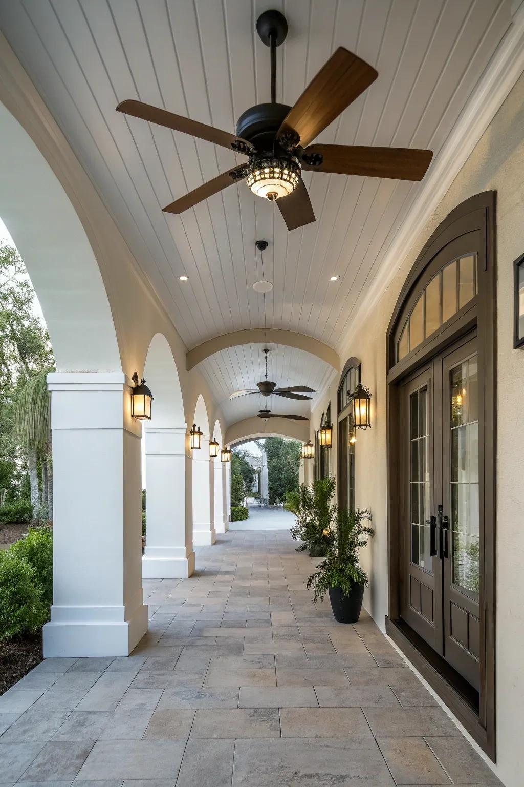 Ceiling fans enhance comfort in warmer months.