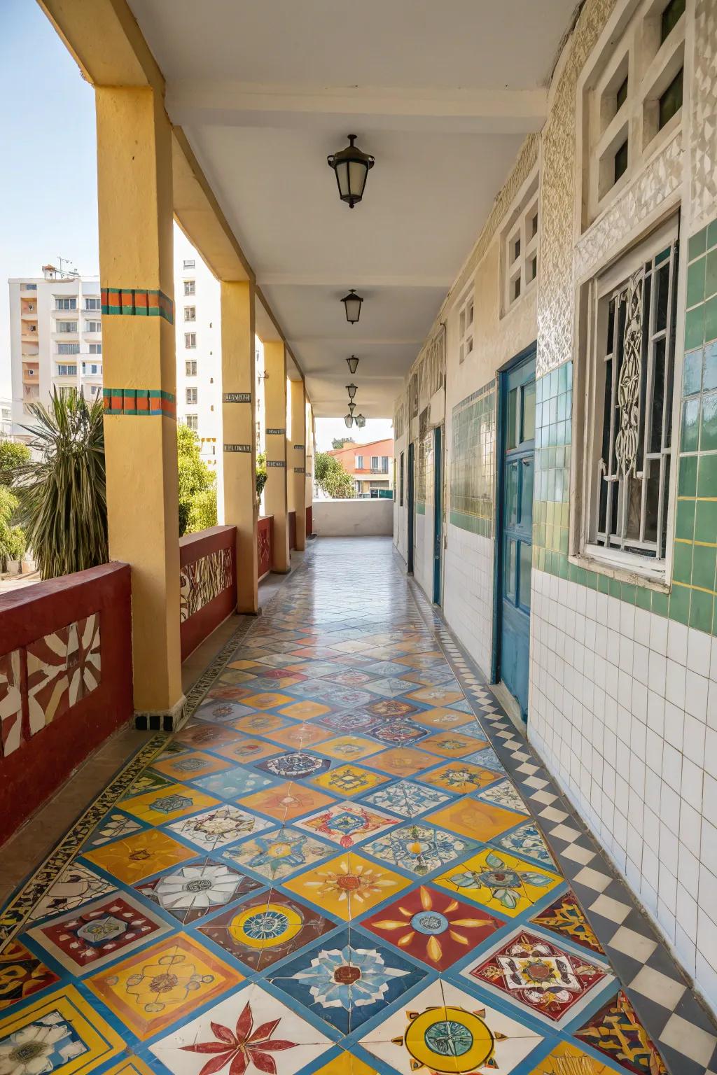 Unique flooring adds character and style.