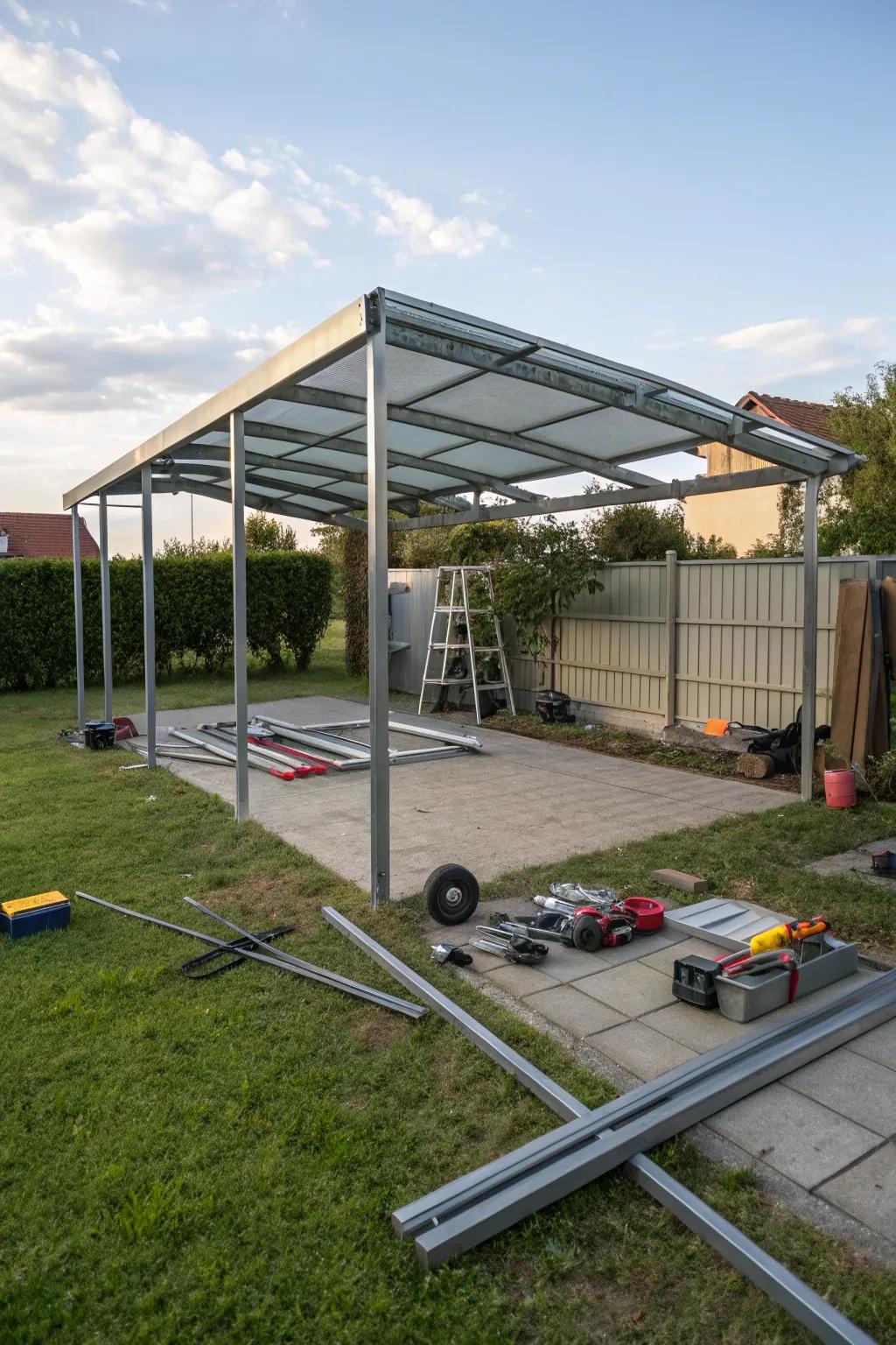 Personalize your space with a DIY carport kit.
